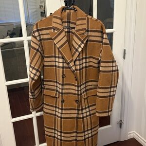 Oak And Fort Plaid Wool Coat *as Is*